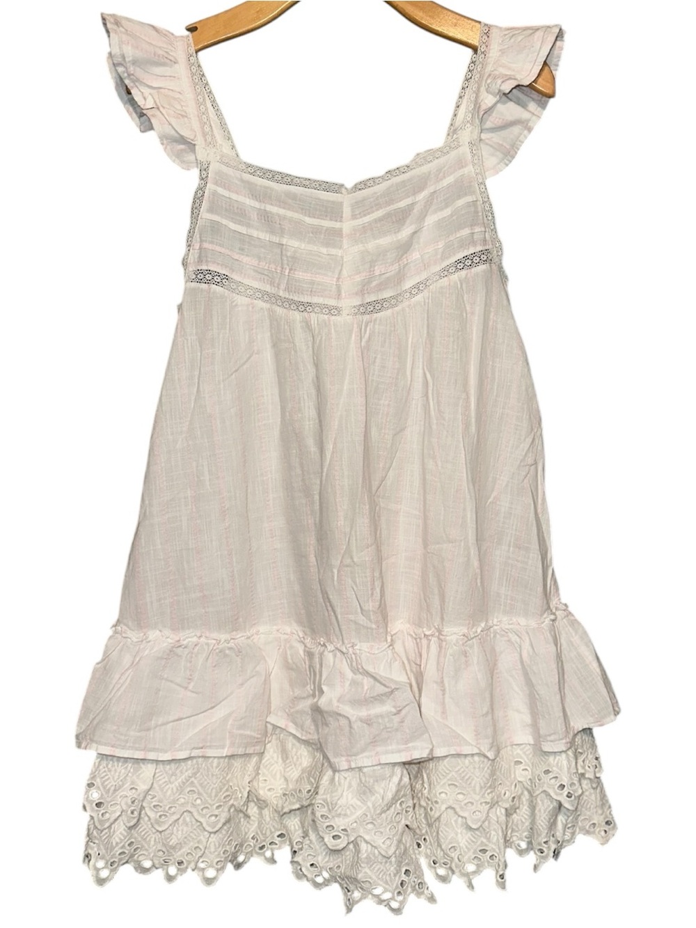 Rachel Ashwell Shabby Chic Women’s Size S White Pink Cotton Babydoll Nightgown